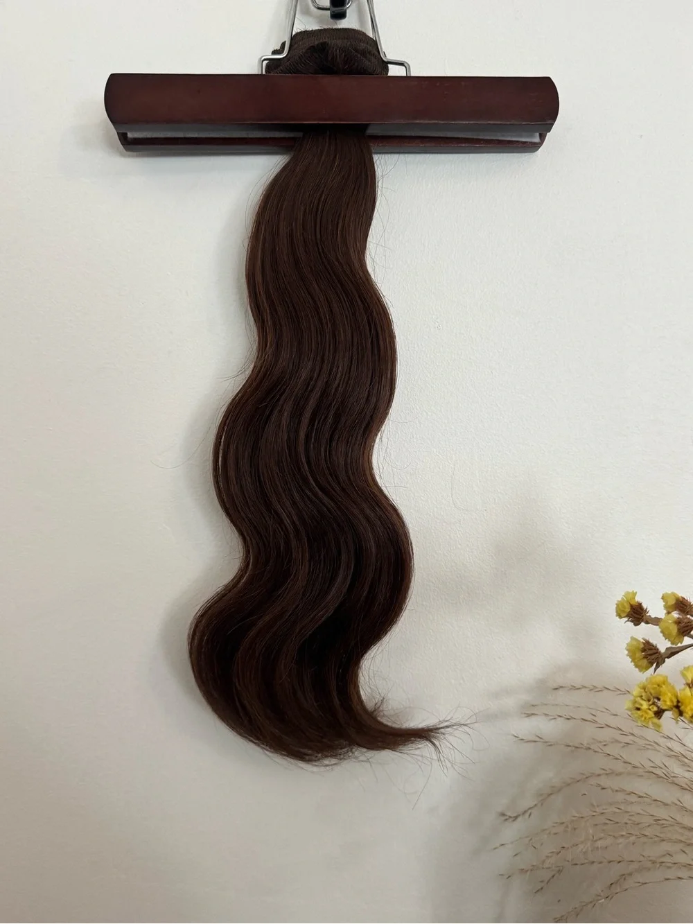 100% Human Hair Weft Extensions Medium Brown 18” Thick Ends Body Wave